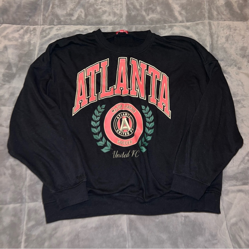 2XL Atlanta United FC Authentic Mitchell & Ness Black MLS Crewneck Sweater